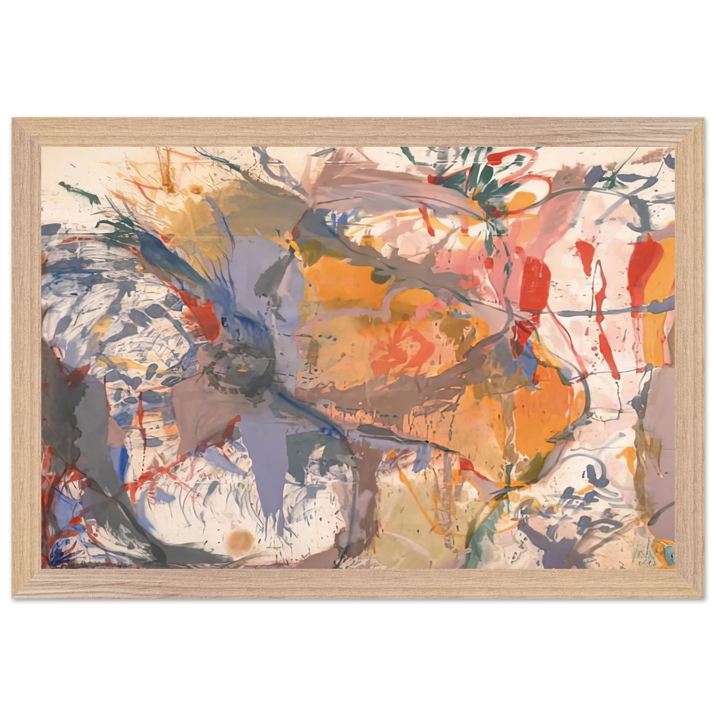 Helen Frankenthaler - Before the Caves, 1958- Wall Art - 30x40 cm / 12x16 inches - Premium Wooden Framed Poster With Fine Art Paper - Black frame