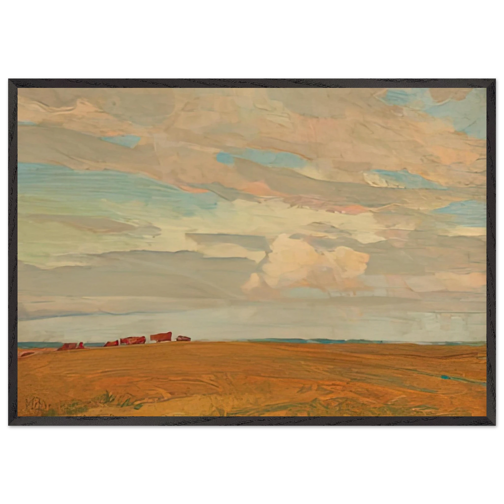 PRAIRIE SAND HILL CAMP MAY 1921 1921 - Maynard Dixon Framed Art Print – Black Wooden Frame - Default Title - -Framed Art Print