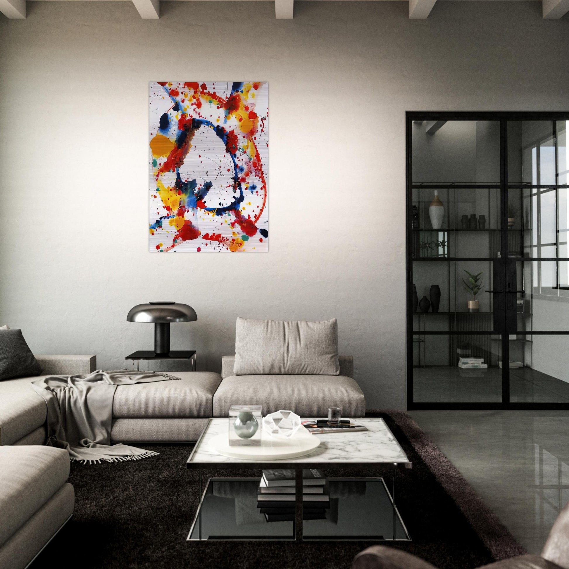 Untitled  Holy Hole  - Sam Francis Brushed Aluminum Print - 70x100 cm / 28x40 inches | Sam Francis Aluminum Print | Sam Francis Prints