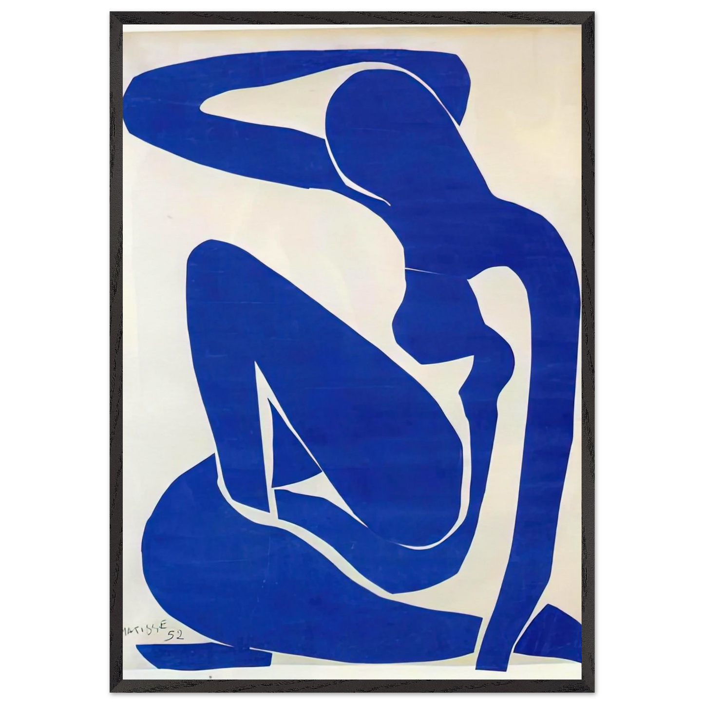 BLUE NUDE 1 - Henri Matisse 70x100 cm / 28x40 inches Framed Art Print – Black Wooden Frame