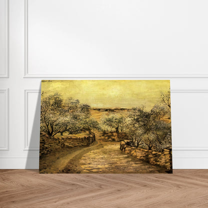 THE LANE TO PORT LLIGAT WITH VIEW OF CAP CREUS - Salvador Dali Brushed Aluminum Print - 70x100 cm / 28x40 inches | Salvador Dali Aluminum Print | Salvador Dali Prints