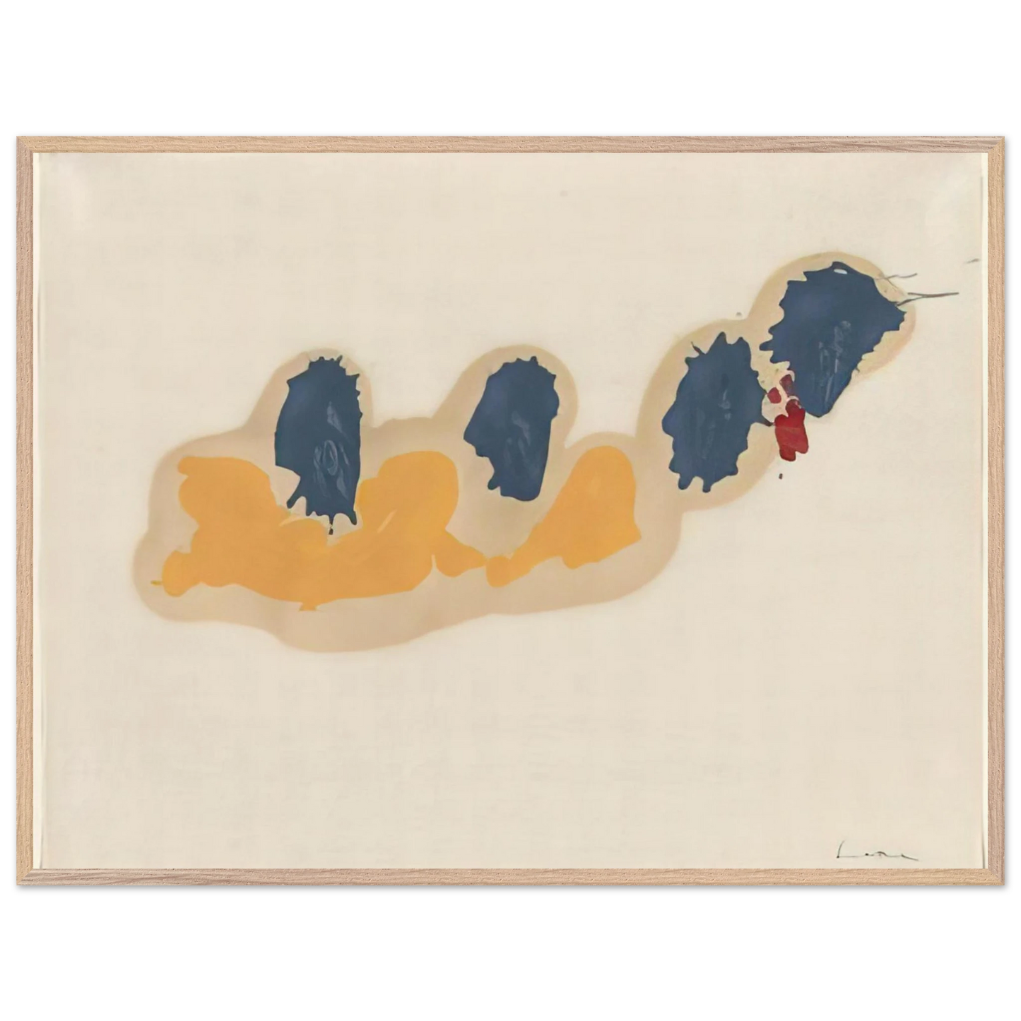 Helen Frankenthaler - April IV - 1960 Wall art - 50x70 cm / 20x28 inches - Premium Wooden Framed Poster With Fine Art Paper - Black frame