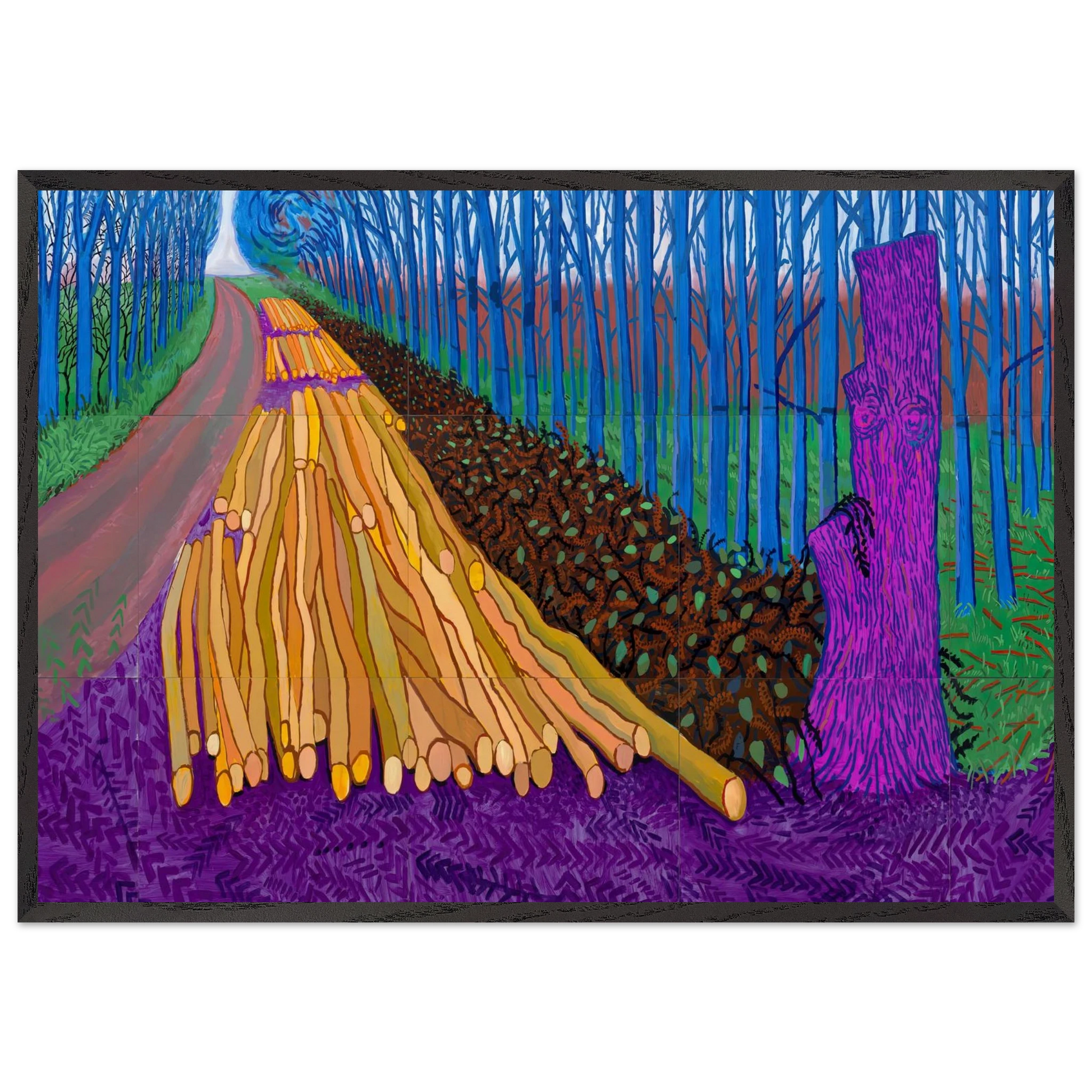 David Hockney N9 - David Hockney 70x100 cm / 28x40 inches Framed Art Print – Black Wooden Frame | David Hockney Art | Artwork by David Hockney