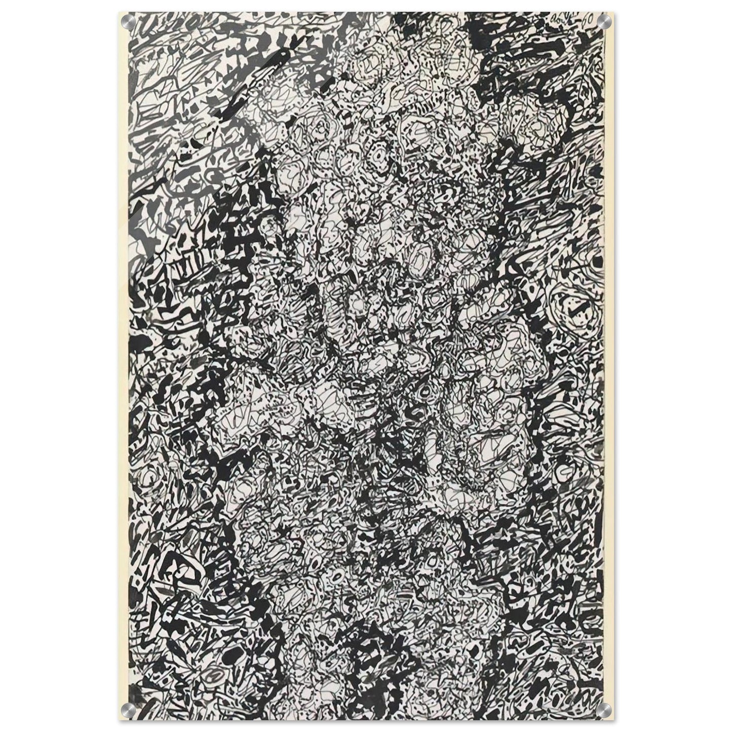 FIGURE WITH HAT IN A LANDSCAPE 1960 - Jean Dubuffet Acrylic Print - 70x100 cm / 28x40″ inches | Jean Dubuffet Wall Art | Jean Dubuffet Prints