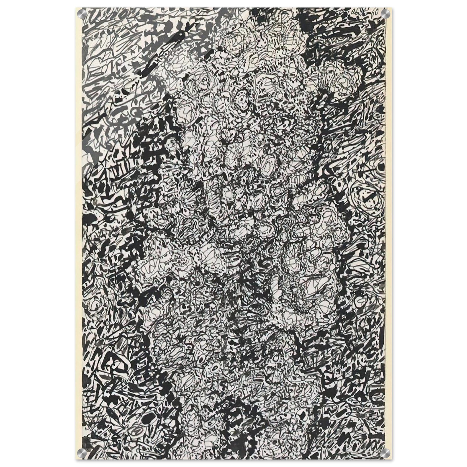 FIGURE WITH HAT IN A LANDSCAPE 1960 - Jean Dubuffet Acrylic Print - 70x100 cm / 28x40″ inches | Jean Dubuffet Wall Art | Jean Dubuffet Prints