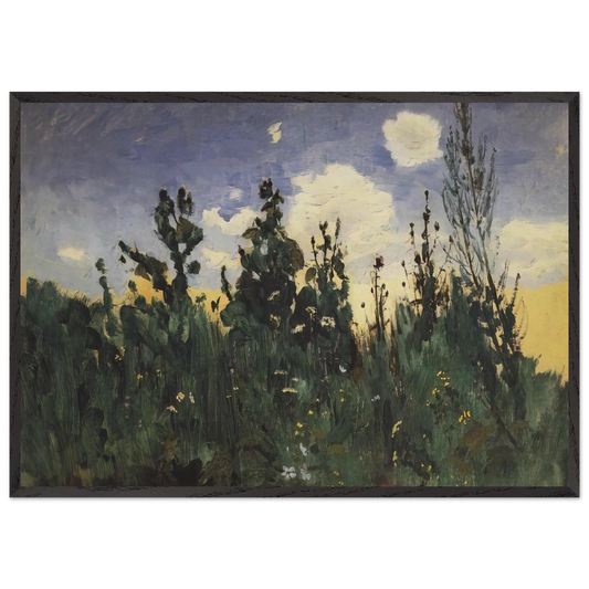 Wild grass - Arkhyp Kuindzhi Framed Art Print – Black Wooden Frame - Default Title - -Framed Art Print