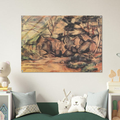 Woodland with Boulders - Paul Cézanne Acrylic Print - 70x100 cm / 28x40″ inches