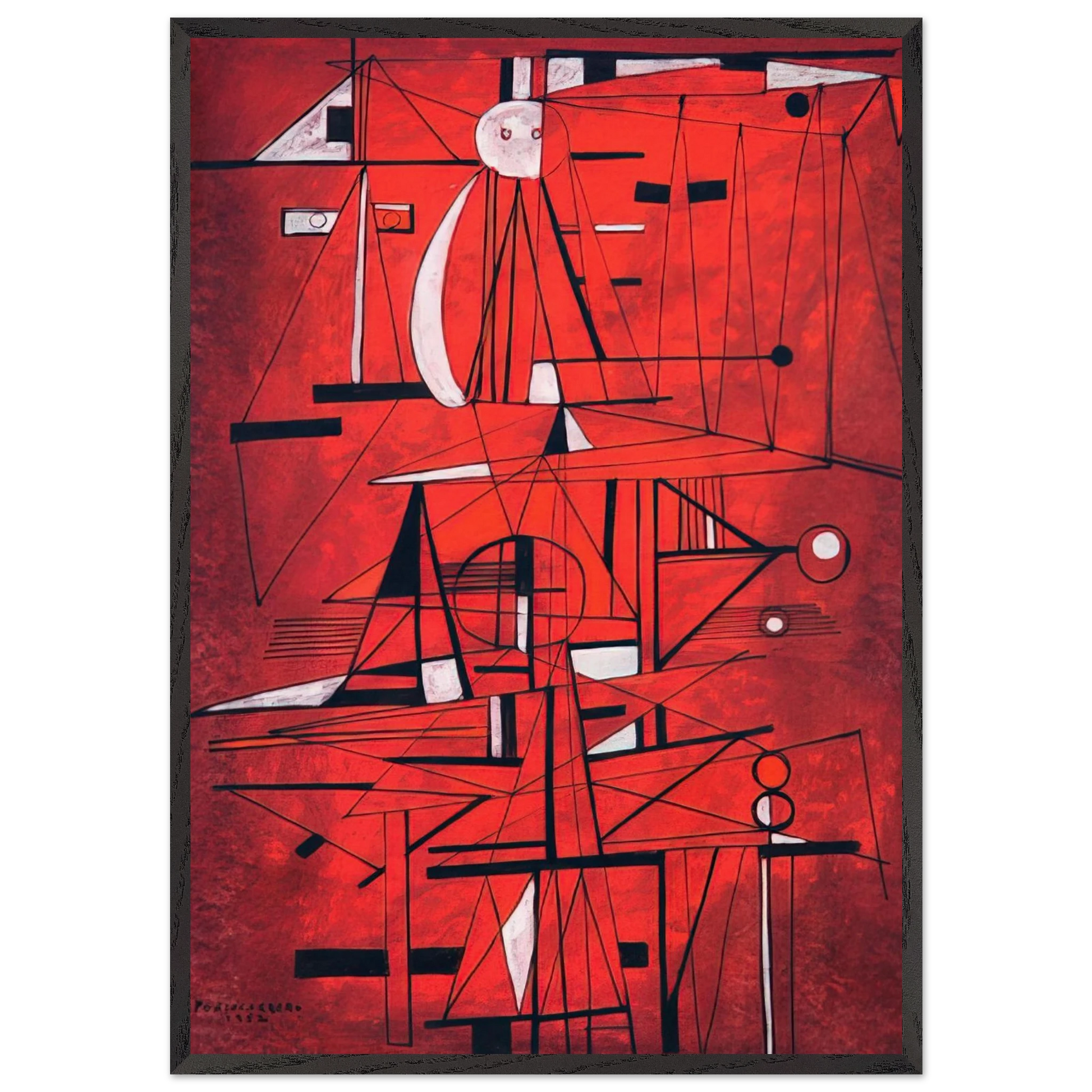 COMPOSITION 1952 - Rene Portocarrero Framed Art Print – Black Wooden Frame - Default Title - -Framed Art Print