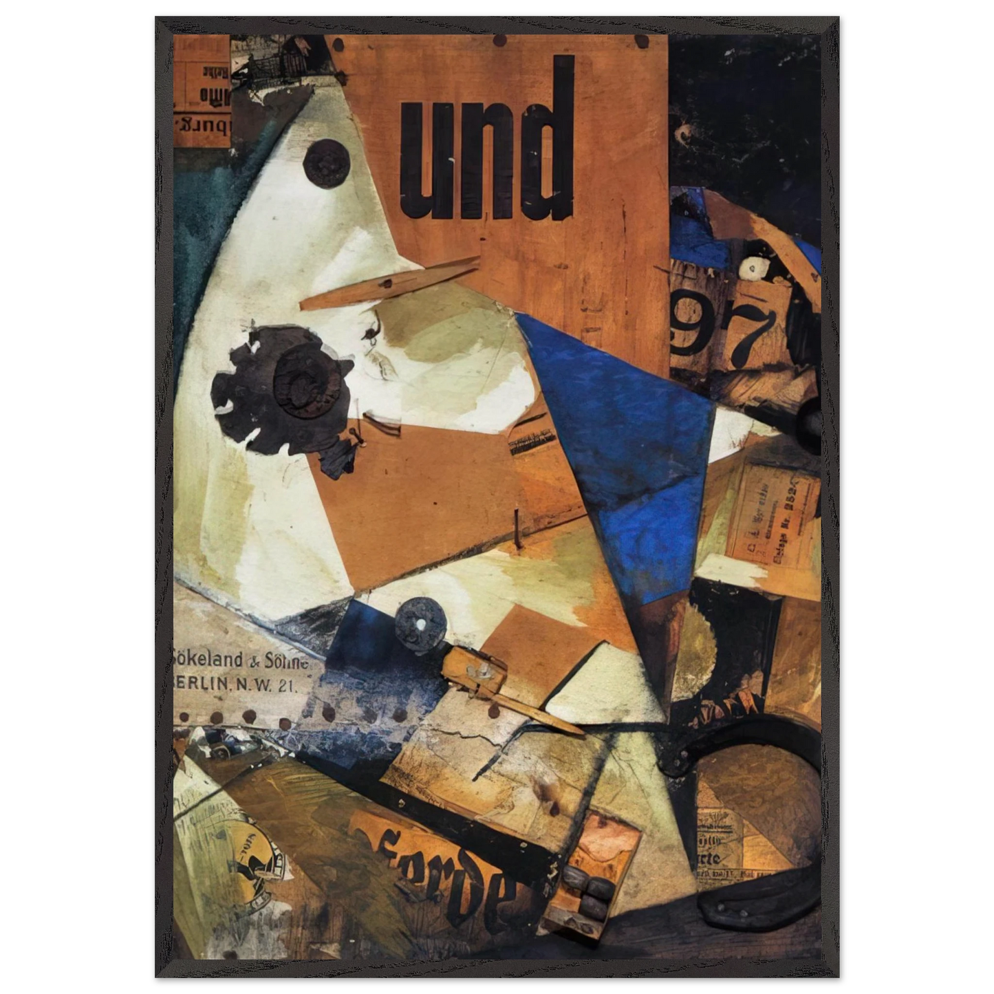 THE AND PICTURE 1919 - Kurt Schwitters Framed Art Print – Black Wooden Frame - Default Title - -Framed Art Print