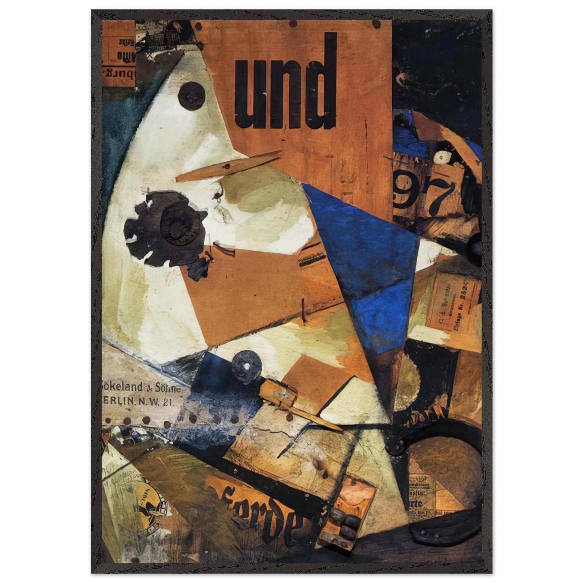 THE AND PICTURE 1919 - Kurt Schwitters Framed Art Print – Black Wooden Frame - Default Title - -Framed Art Print