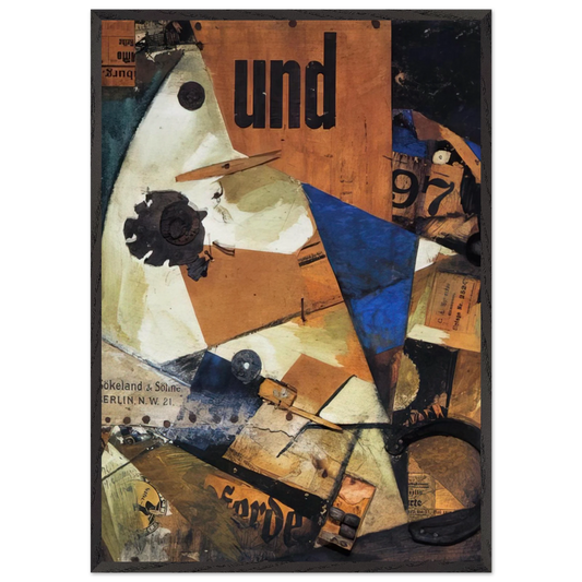 THE AND PICTURE 1919 - Kurt Schwitters Framed Art Print – Black Wooden Frame - Default Title - -Framed Art Print