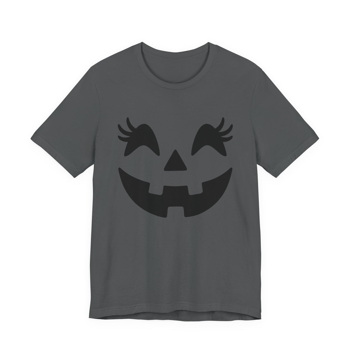 Jack O Lantern Face Pumpkin Eyelashes Halloween Women Girls T-Shirt
