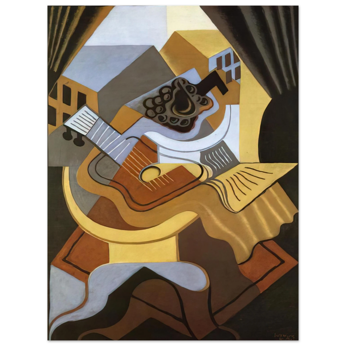 Juan Gris - PEDISTAL TABLE IN FRONT OF THE WINDOW 1921 Fine Art Poster - Default Title