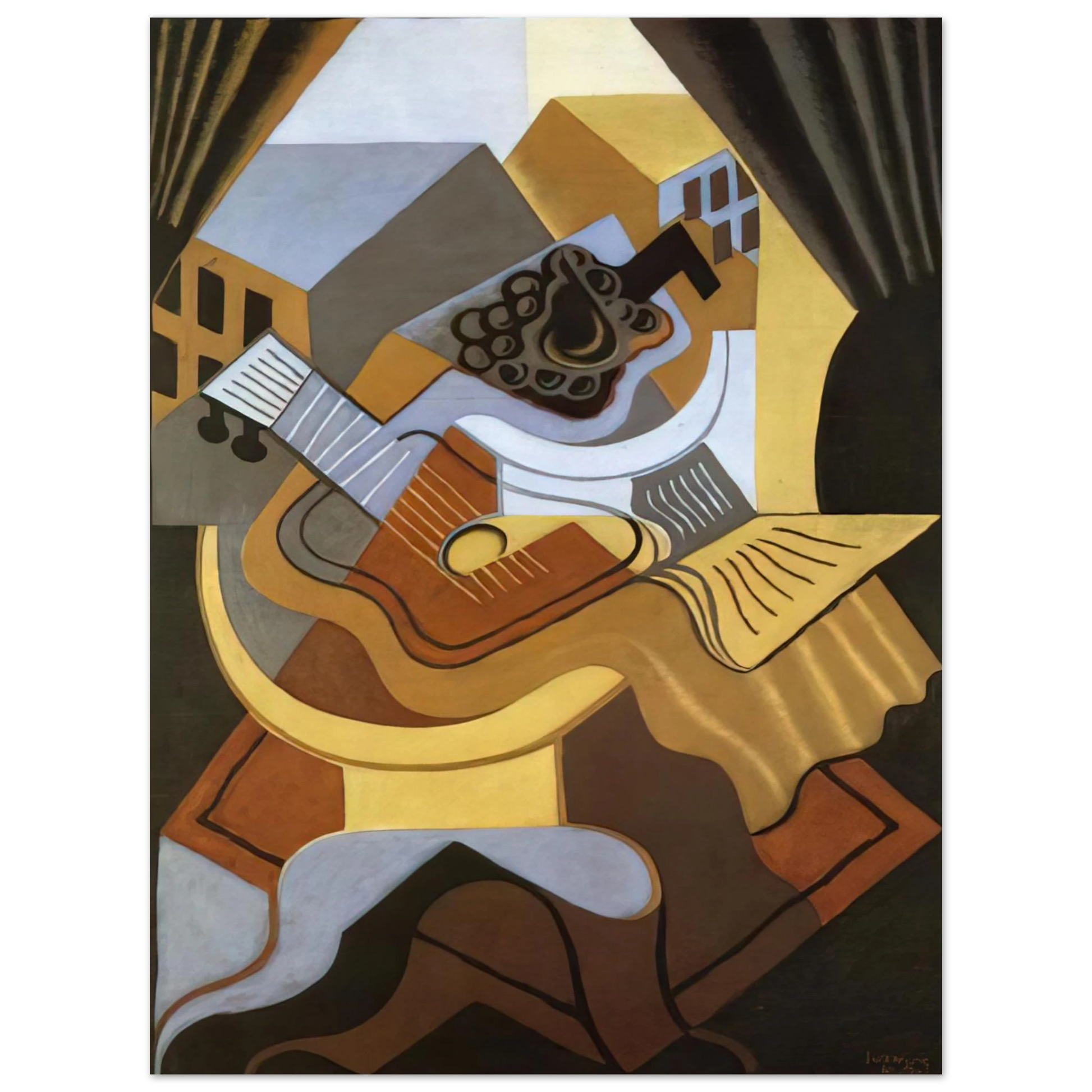 Juan Gris - PEDISTAL TABLE IN FRONT OF THE WINDOW 1921 Fine Art Poster - Default Title