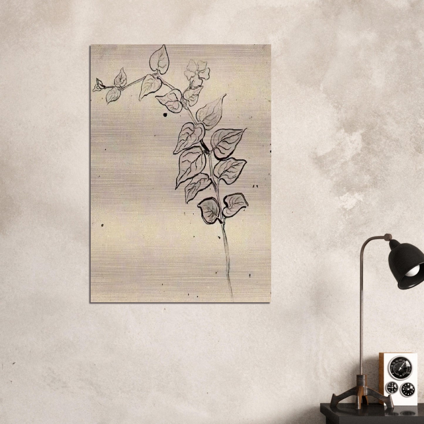 Branch with Leaves - Vincent van Gogh Brushed Aluminum Print - 70x100 cm / 28x40 inches | Vincent van Gogh Aluminum Print | Vincent van Gogh Prints