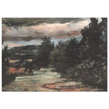 River in the plain - Paul Cézanne Brushed Aluminum Print - 70x100 cm / 28x40 inches | Paul Cézanne Aluminum Print | Paul Cézanne Prints
