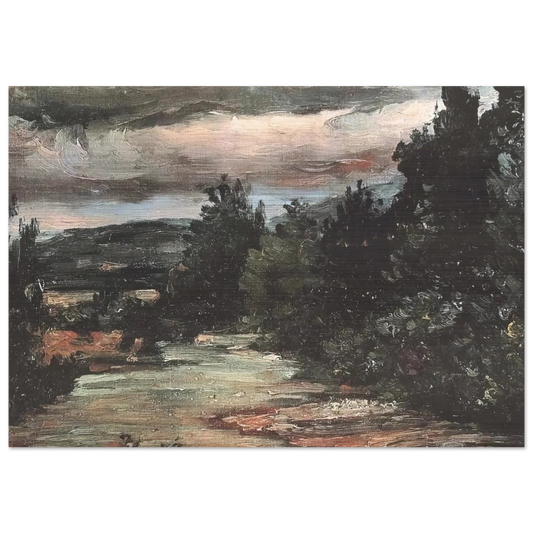 River in the plain - Paul Cézanne Brushed Aluminum Print - 70x100 cm / 28x40 inches | Paul Cézanne Aluminum Print | Paul Cézanne Prints