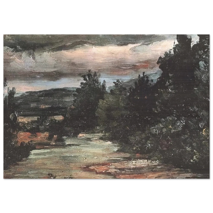 River in the plain - Paul Cézanne Brushed Aluminum Print - 70x100 cm / 28x40 inches | Paul Cézanne Aluminum Print | Paul Cézanne Prints