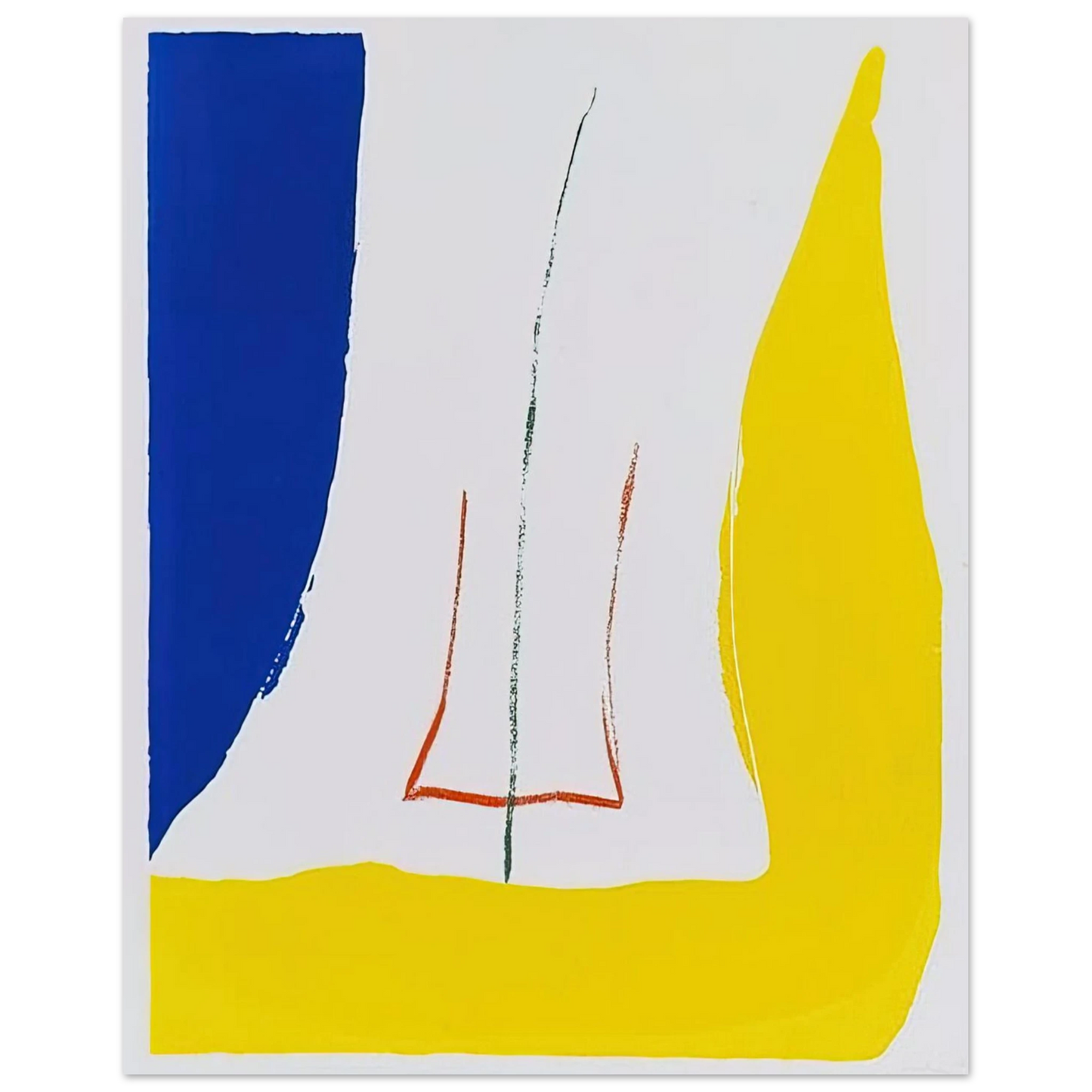 Helen Frankenthaler - Sun Corner - 1968 Wall art - 20x25 cm / 8x10 inches - Premium Wooden Framed Poster With Fine Art Paper - Wood frame