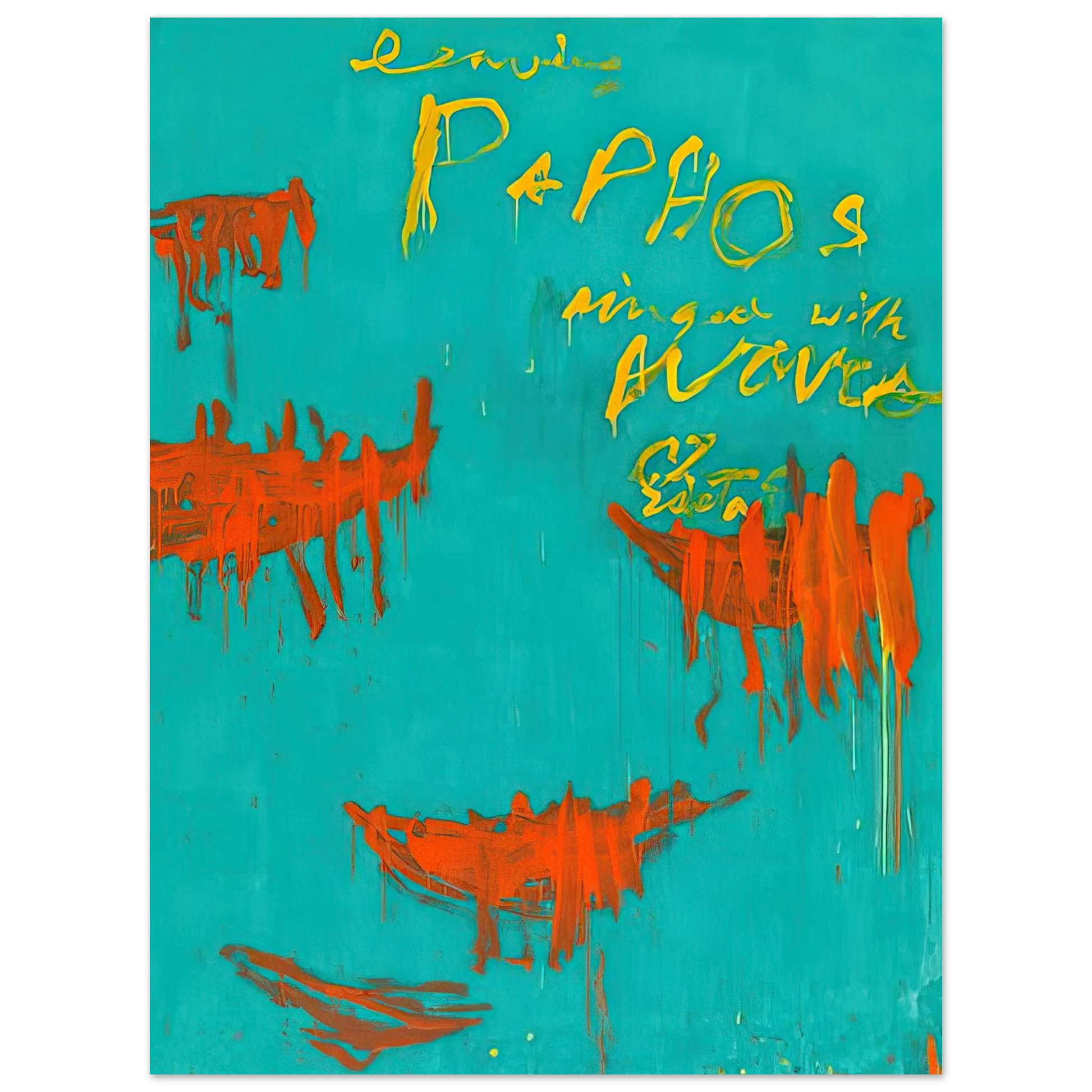 Cy Twombly - Leaving Paphos Ringed With Waves III Fine Art Poster - Default Title