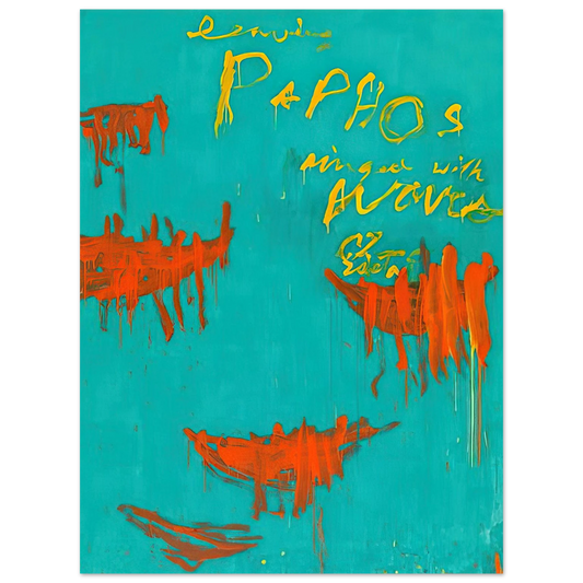 Cy Twombly - Leaving Paphos Ringed With Waves III Fine Art Poster - Default Title