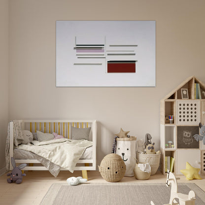 Abstract in White, Black, Indian and Lilac - 1957 - Victor Pasmore Art Prints - 100x150 cm / 40x60″ inches | Victor Pasmore Poster | Victor Pasmore Prints
