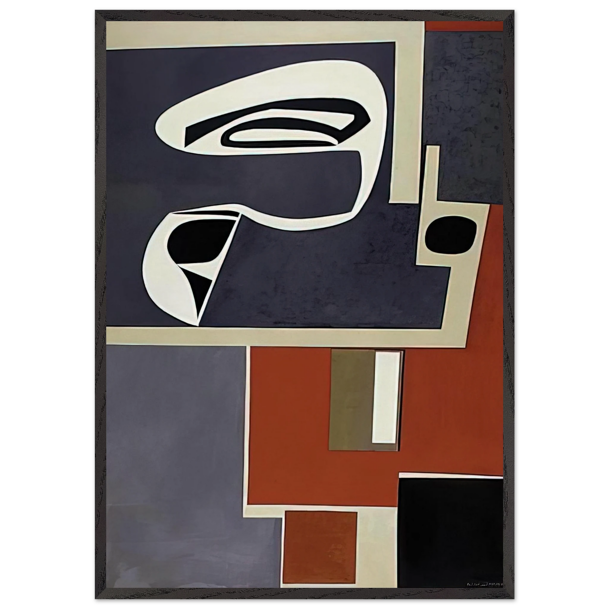 Whiplash - 1959 United States - Will Barnet Framed Art Print – Black Wooden Frame - Default Title - -Framed Art Print