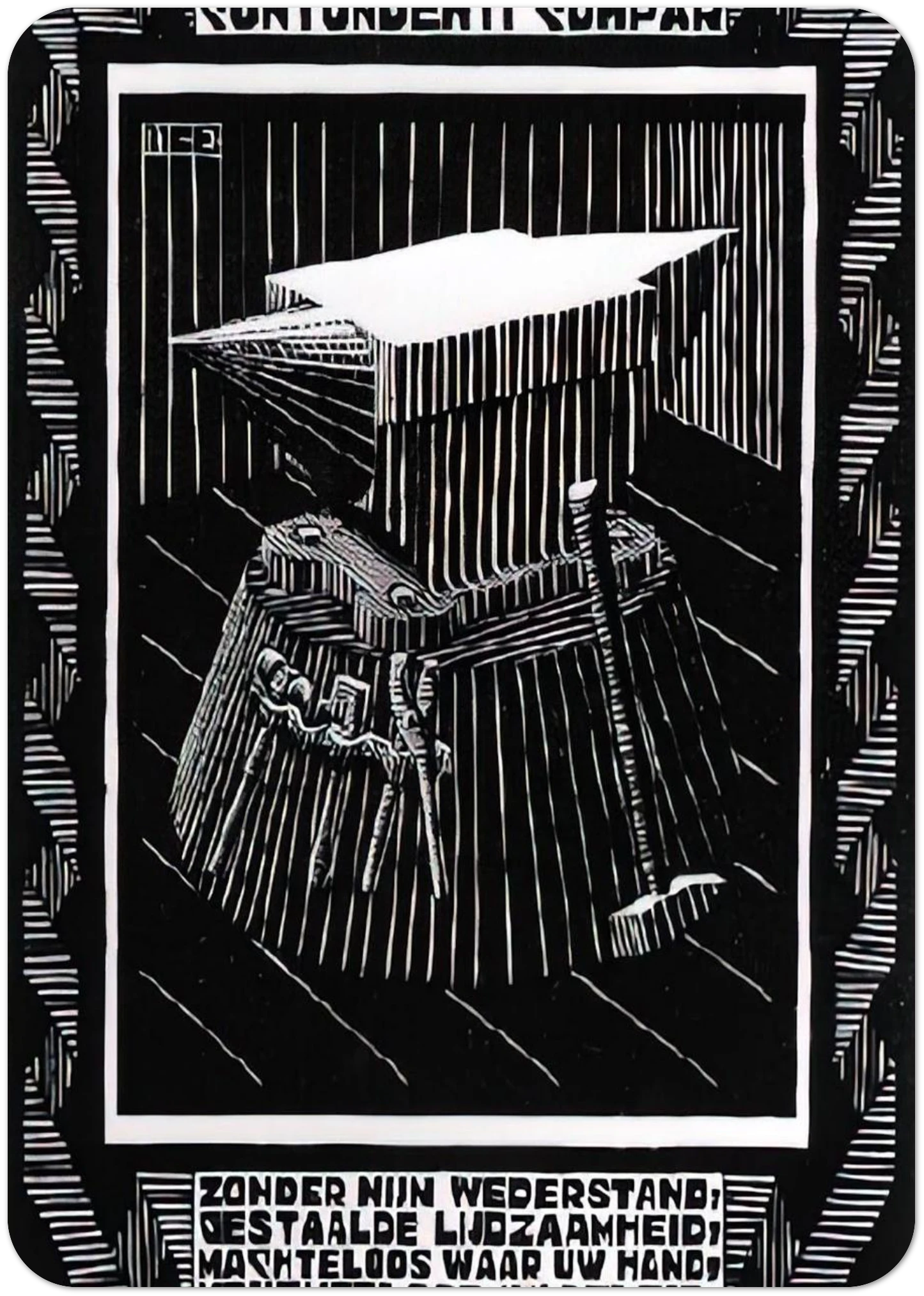 EMBLEMATA ANVIL By MC Escher Pack of 10 Post Cards | MC Escher Post Cards | A6 (10.5 x 14.8 cm) - 4.1 x 5.8 inches