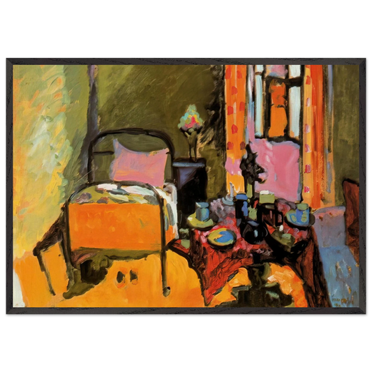 BEDROOM IN AINTMILLERSTRASSE 1909 - Wassily Kandinsky 70x100 cm / 28x40 inches Framed Art Print – Black Wooden Frame