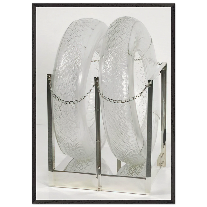 UNTITLED GLASS TIRES 1997 - Robert Rauschenberg 70x100 cm / 28x40 inches Framed Art Print – Black Wooden Frame