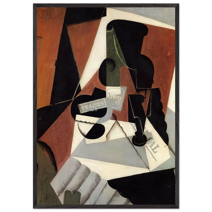 STRAWBERRY JAM 1917 - Juan Gris 70x100 cm / 28x40 inches Framed Art Print – Black Wooden Frame