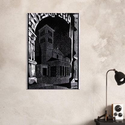 NOCTURNAL ROME 3 - MC Escher Brushed Aluminum Print - 70x100 cm / 28x40 inches | MC Escher Aluminum Print | MC Escher Prints