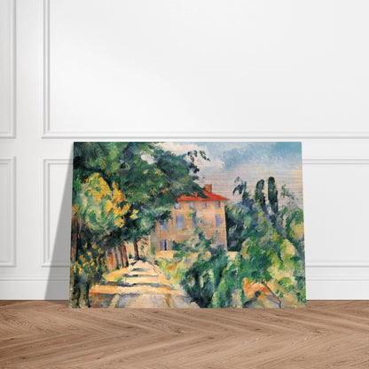 House with Red Roof - Paul Cézanne Brushed Aluminum Print - 70x100 cm / 28x40 inches | Paul Cézanne Aluminum Print | Paul Cézanne Prints