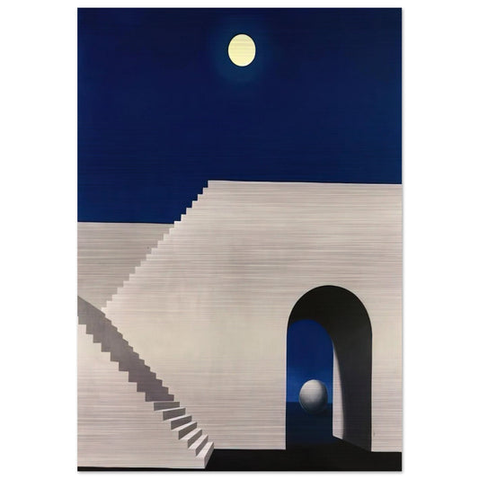 ARCHITECTURE AU CLAIR DE LUNE 1956 - Rene Magritte Brushed Aluminum Print - 70x100 cm / 28x40 inches | Rene Magritte Aluminum Print | Rene Magritte Prints