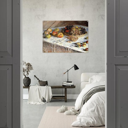 Still Life with Apples And Grapes - claude monet Acrylic Print - 70x100 cm / 28x40″ inches