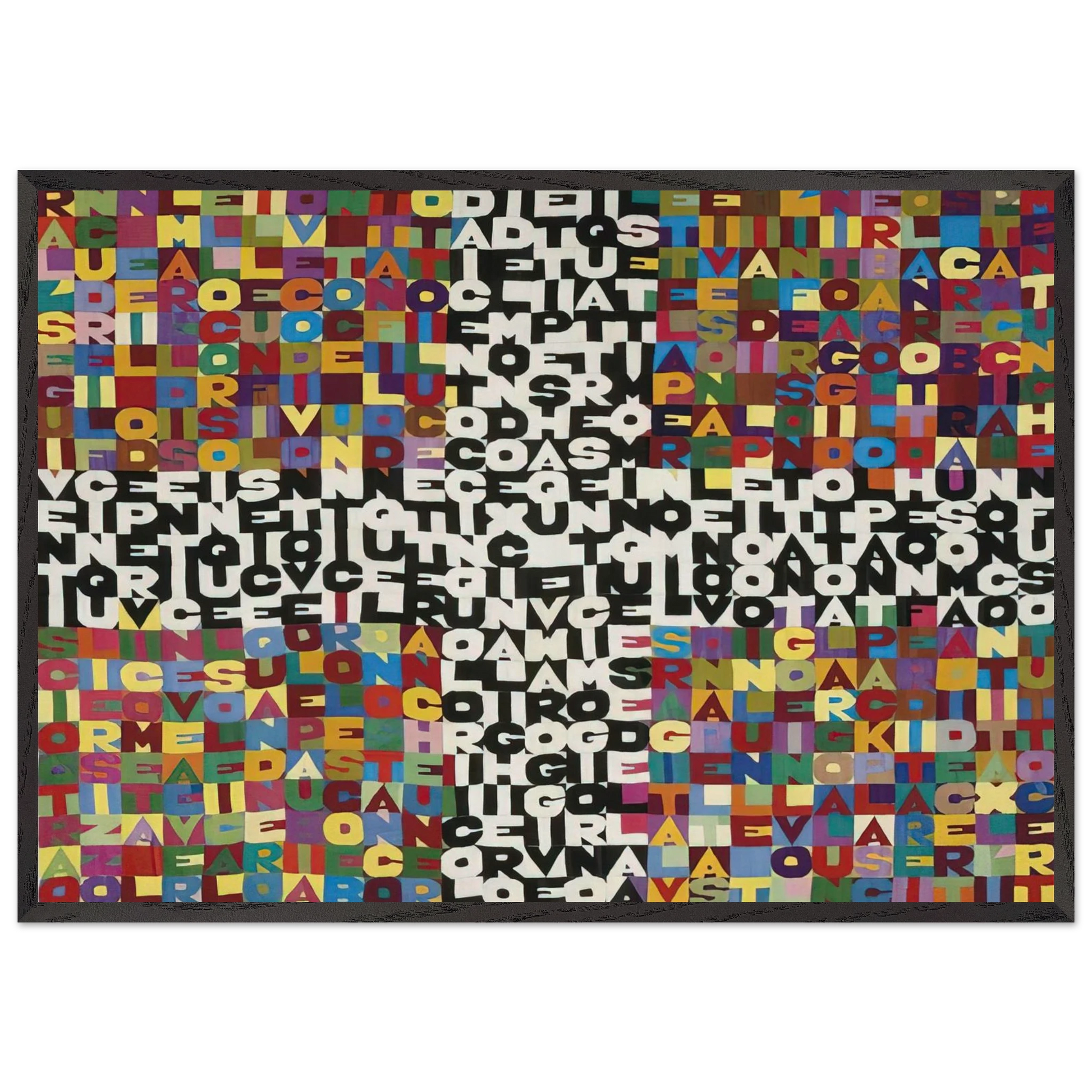 OGGI VENTICINQUESIMO GIORNO DEL SETTIMO MESE 1988 - Alighiero Boetti Framed Art Print – Black Wooden Frame - Default Title - -Framed Art Print