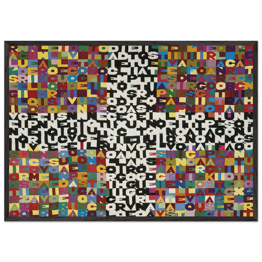 OGGI VENTICINQUESIMO GIORNO DEL SETTIMO MESE 1988 - Alighiero Boetti Framed Art Print – Black Wooden Frame - Default Title - -Framed Art Print