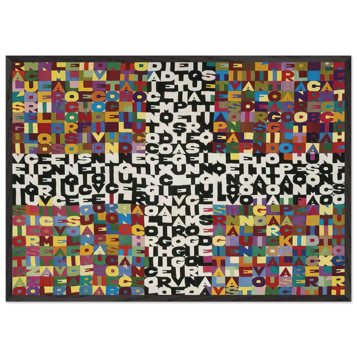 OGGI VENTICINQUESIMO GIORNO DEL SETTIMO MESE 1988 - Alighiero Boetti 70x100 cm / 28x40 inches Framed Art Print – Black Wooden Frame