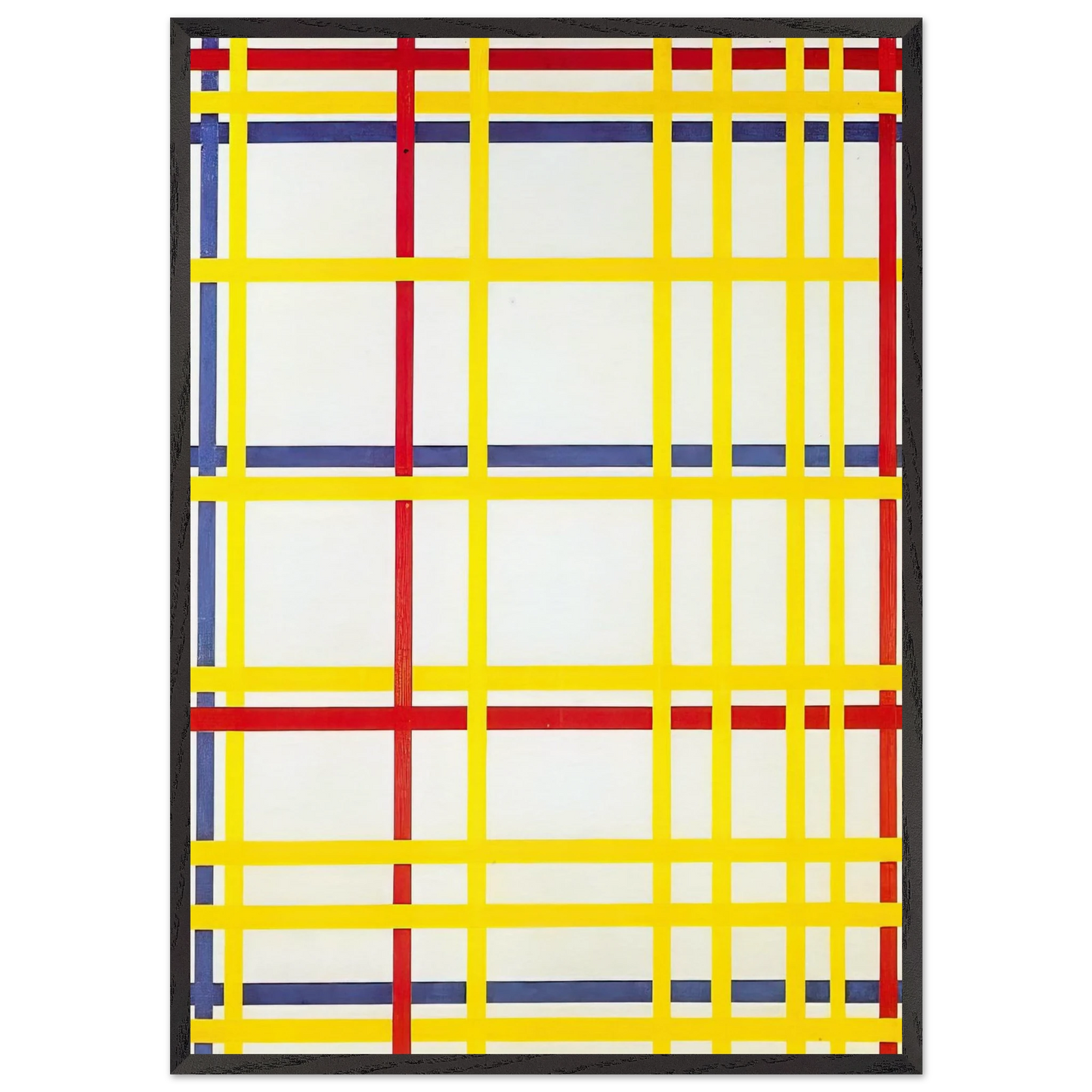 New York City I - Piet Mondrian Framed Art Print – Black Wooden Frame - Default Title - -Framed Art Print