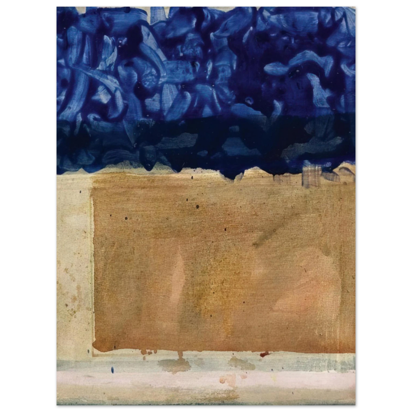 Helen Frankenthaler - Shoreline - 1952 Wall art - 21x29.7 cm / 8x12" - Premium Wooden Framed Poster With Fine Art Paper - White frame