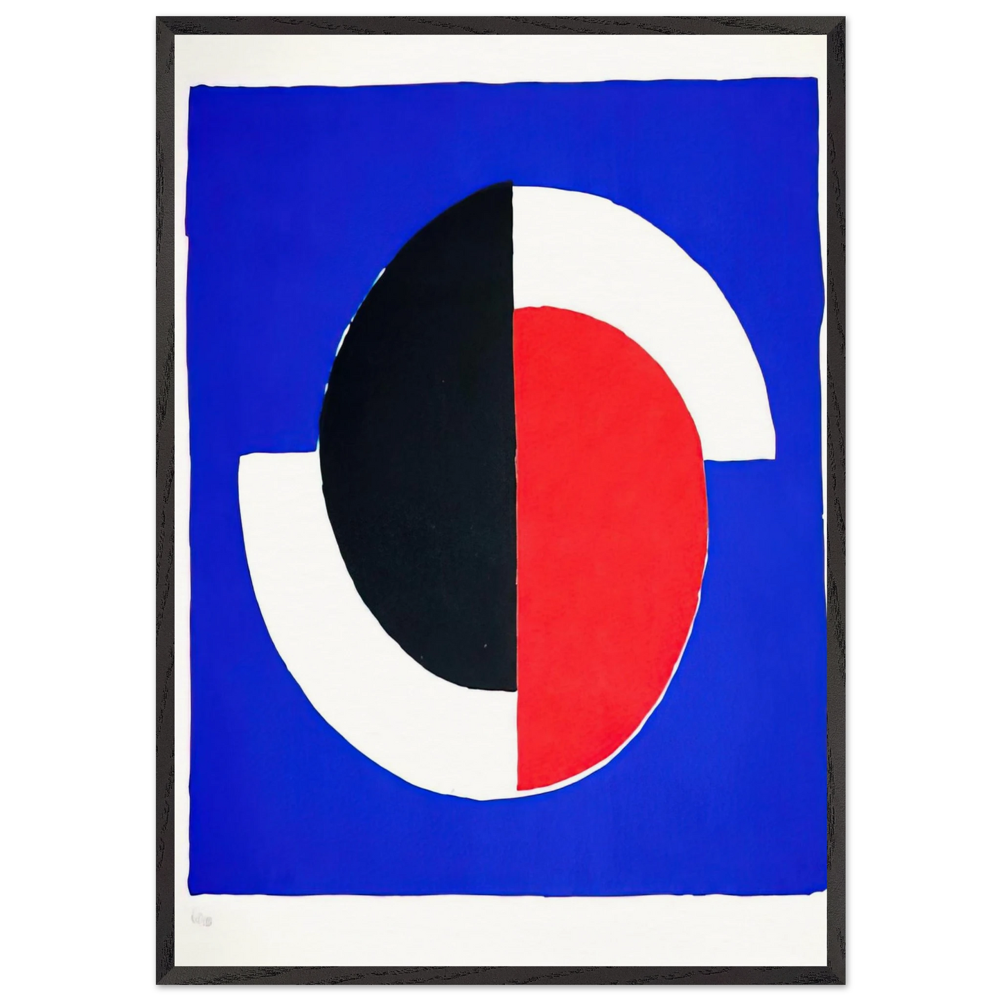 COMPOSITION RED BLUE BLACK WHITE - Sonia Delaunay Framed Art Print – Black Wooden Frame - Default Title - -Framed Art Print