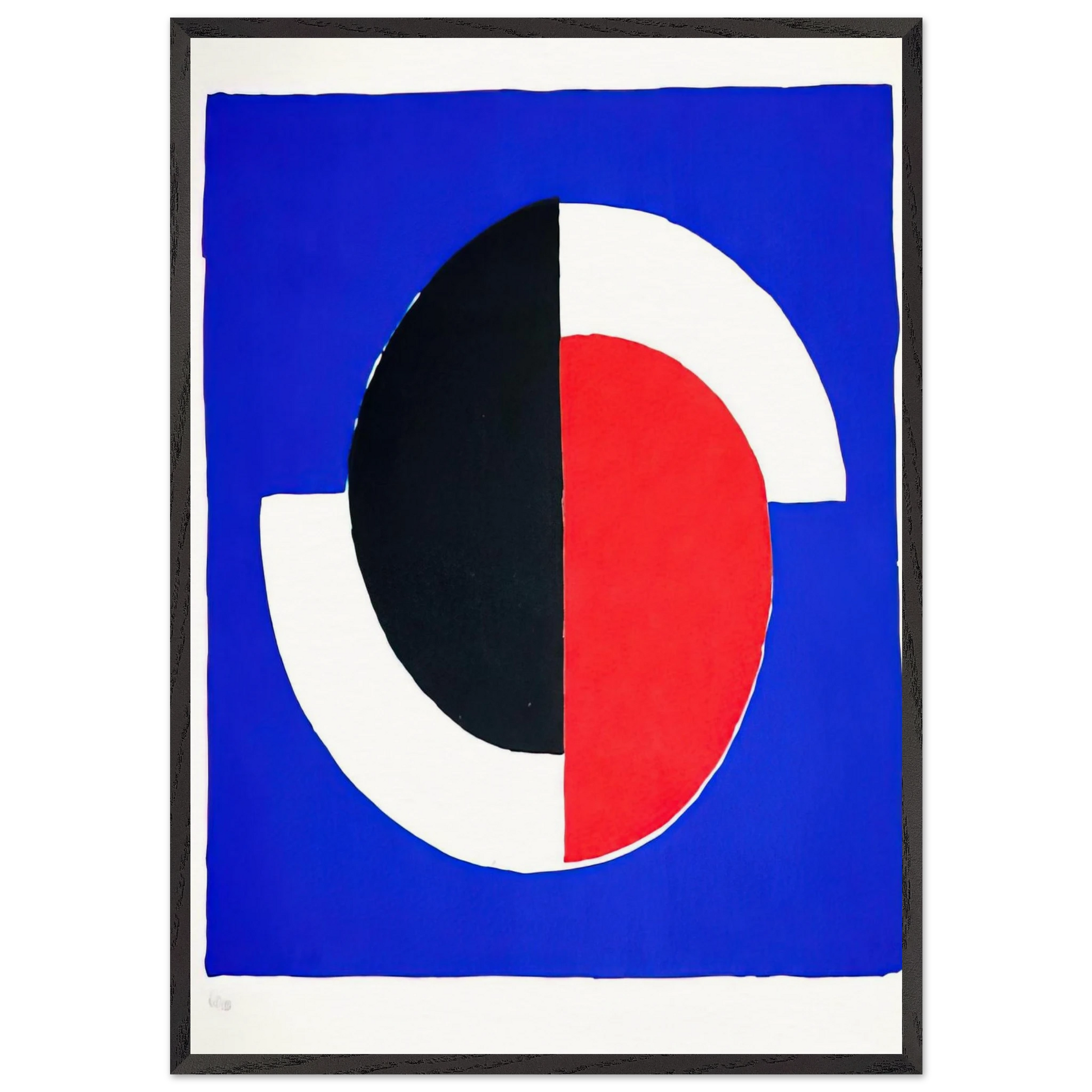 COMPOSITION RED BLUE BLACK WHITE - Sonia Delaunay Framed Art Print – Black Wooden Frame - Default Title - -Framed Art Print