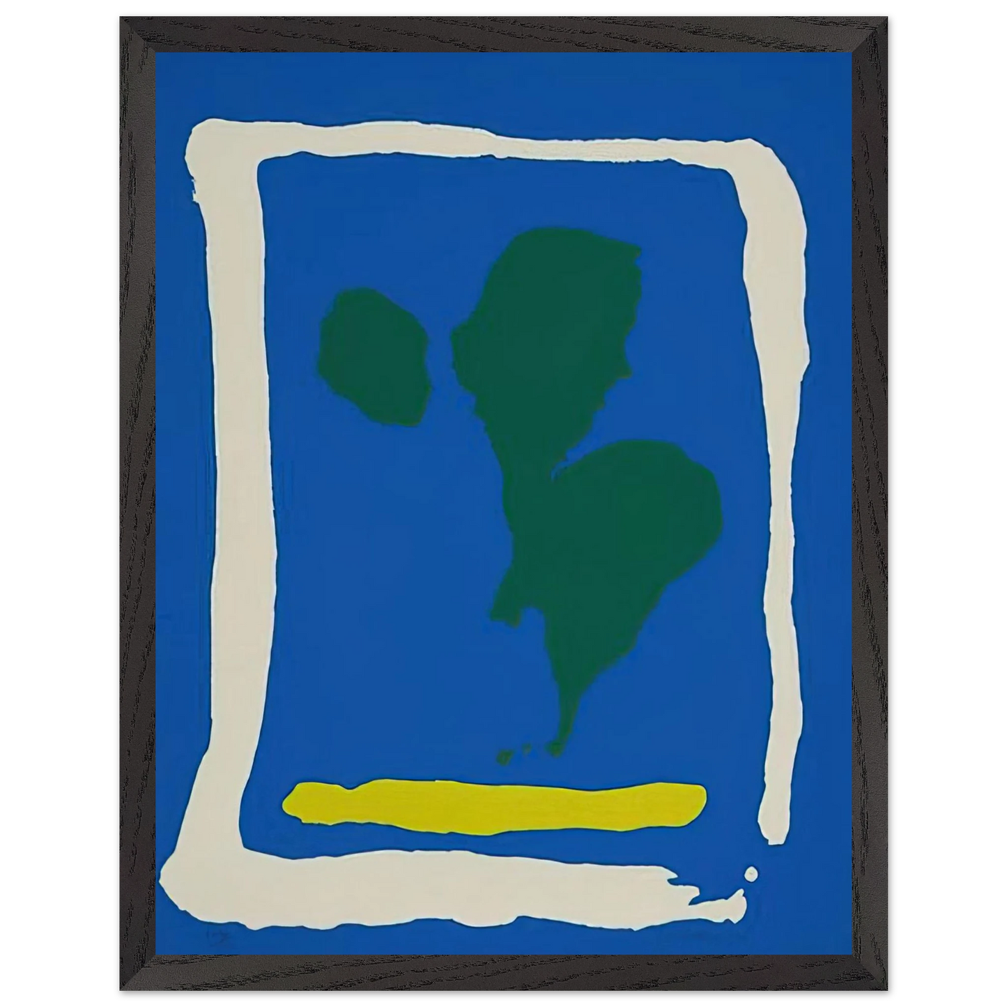 Helen Frankenthaler - Air Frame - 1965 Wall art - 40x40 cm / 16x16 inches - Premium Wooden Framed Poster With Fine Art Paper - Black frame
