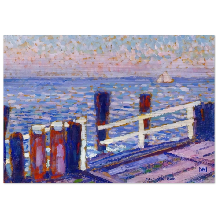 THE JETTY 1906 - Theo van Rysselberghe Brushed Aluminum Print - 70x100 cm / 28x40 inches | Theo van Rysselberghe Aluminum Print | Theo van Rysselberghe Prints