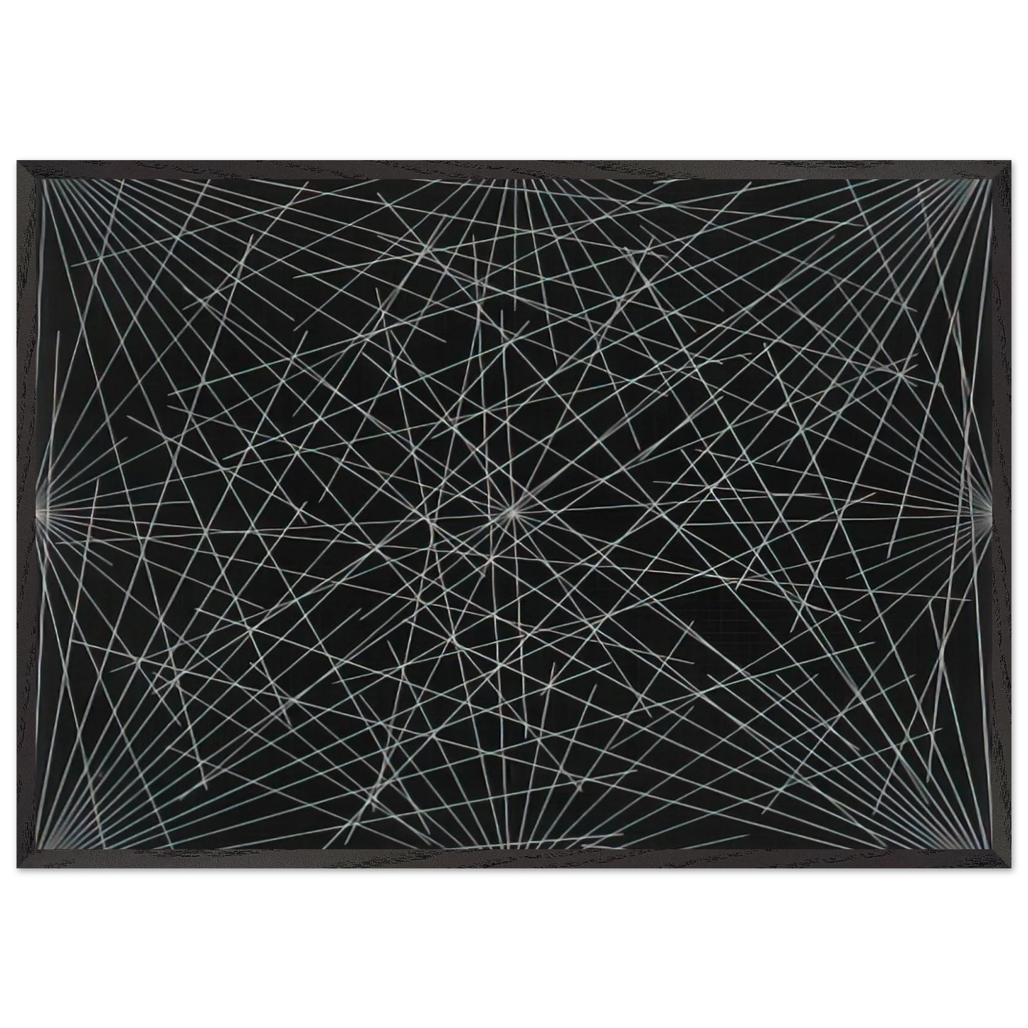 Lines From Corners Sides  the Centre to Points on a Grid - Sol LeWitt Framed Art Print – Black Wooden Frame - Default Title - -Framed Art Print