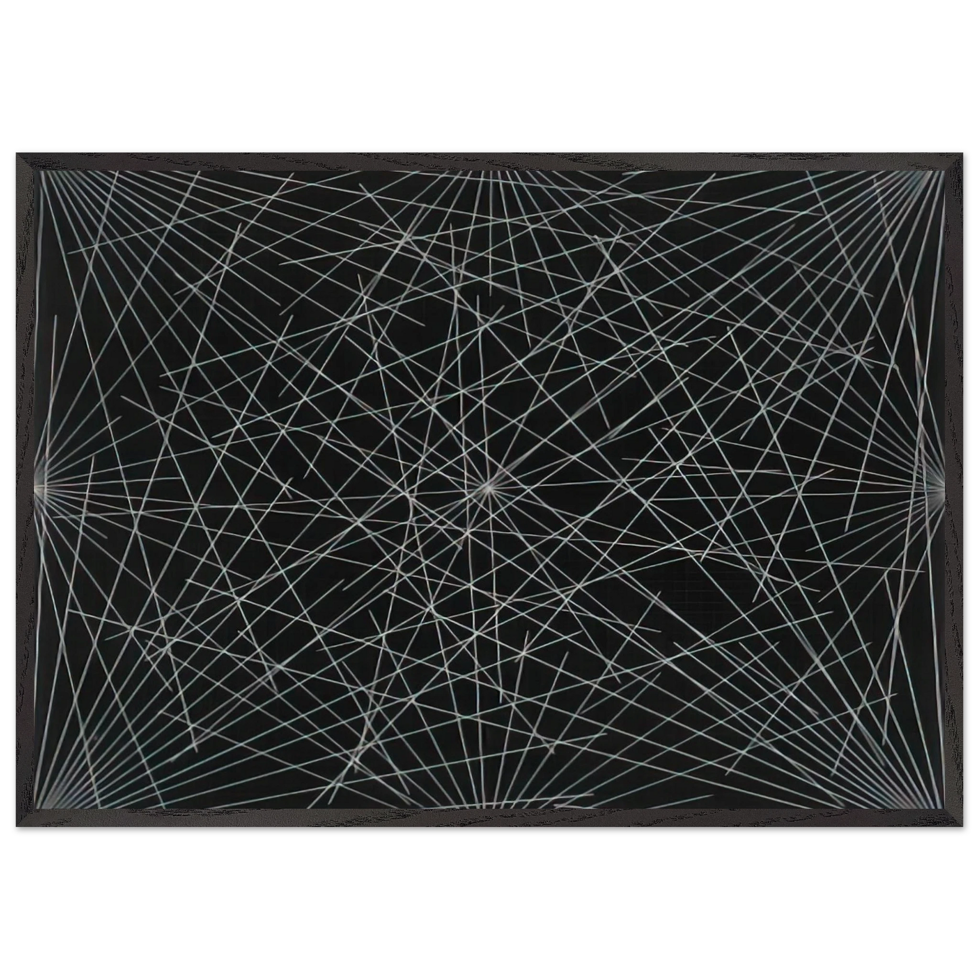 Lines From Corners Sides  the Centre to Points on a Grid - Sol LeWitt Framed Art Print – Black Wooden Frame - Default Title - -Framed Art Print