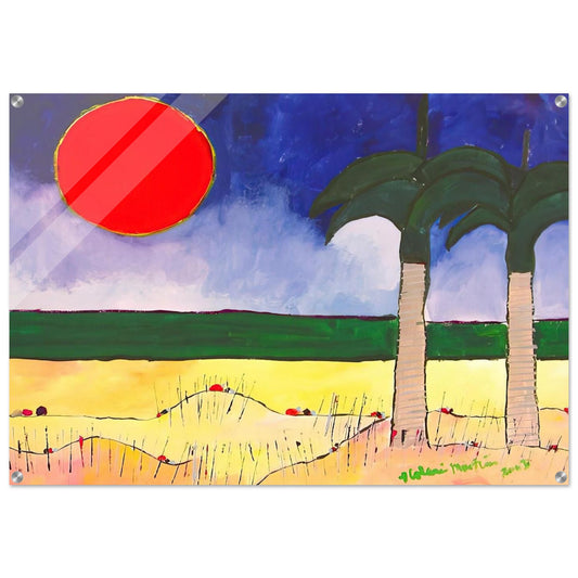 Marinha com Sol e Palmeiras - 2003 - Aldemir Martins Acrylic Print - 70x100 cm / 28x40″ inches | Aldemir Martins Wall Art | Aldemir Martins Prints
