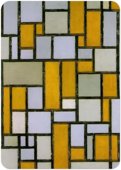 Composition with Gray and Light Brown By Piet Mondrian Pack of 10 Post Cards | Piet Mondrian Post Cards | A6 (10.5 x 14.8 cm) - 4.1 x 5.8 inches