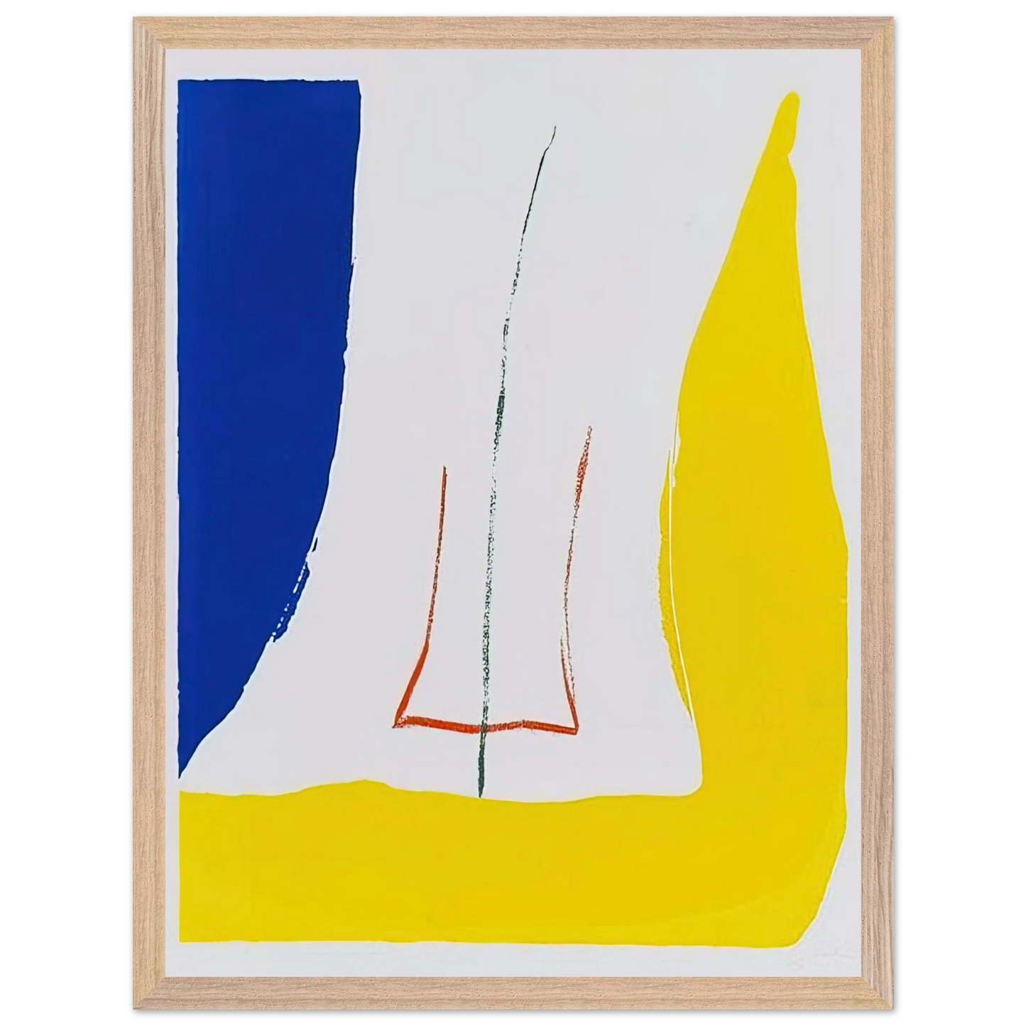 Helen Frankenthaler - Sun Corner - 1968 Wall art - A2 (42 x 59.4  cm) - Premium Wooden Framed Poster With Fine Art Paper - Wood frame
