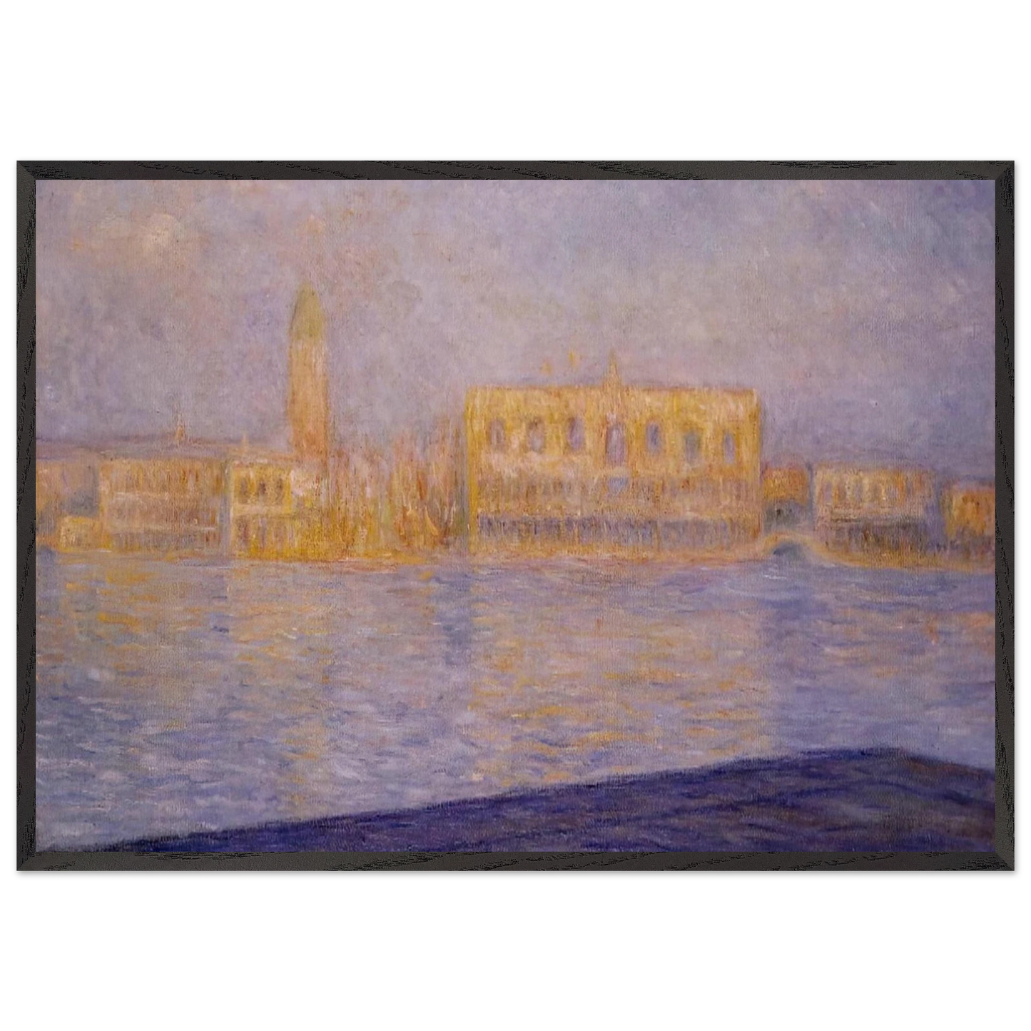 The Doges Palace Seen from San Giorgio Maggiore 2 - claude monet Framed Art Print – Black Wooden Frame - Default Title - -Framed Art Print